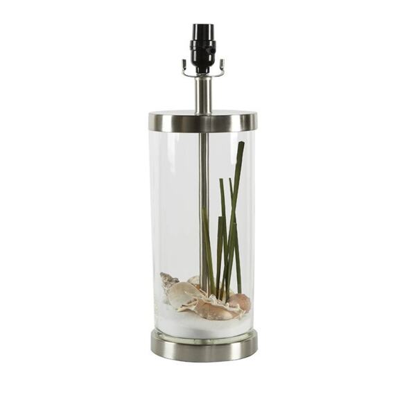 Better Home Garden Table Lamp Glass Stainless USB - Picture 3 of 4